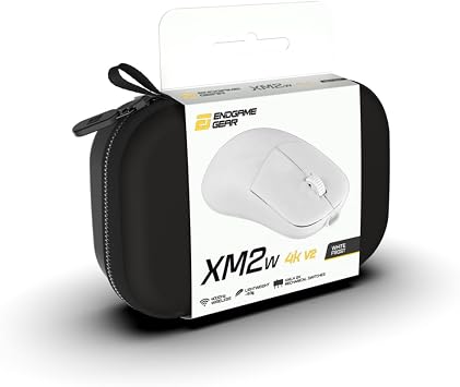 ENDGAME GEAR XM2w 4k v2 Wireless Gaming Mouse White Frost 30K DPI Optical Sensor, 4000Hz Polling, Claw-Grip Design for Medium to Large Hands, Lightweight (63g)