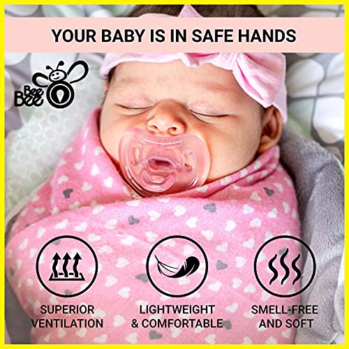 Bee Bee 6 Pacifiers 0-6 Months Soft Silicone Orthodontic Shaped Newborn Smoothie To Promote Natural Sucking For Baby | Bpa-Free And Safe For 0 To 6 Months Infants - Pack Of 6, (Clear, Lilac, Green) #TOP5