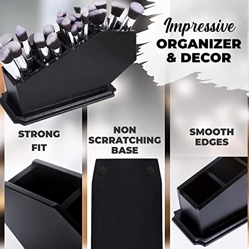 CEFRECO Coffin Brush Holder, Gothic Wooden Makeup Organizer for Vanity - Image 4