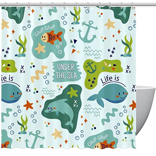 Rideau de douche animaux marins de qualité supérieure 60 x 72 - 2