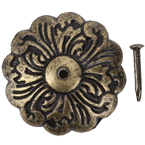 30 Pack Upholstery Nails Tacks, Furniture Tacks Nails Flower Mini Decorative Nails Zinc Alloy Furniture Tacks Vintage Push Pin for Furniture Hardware Accessories