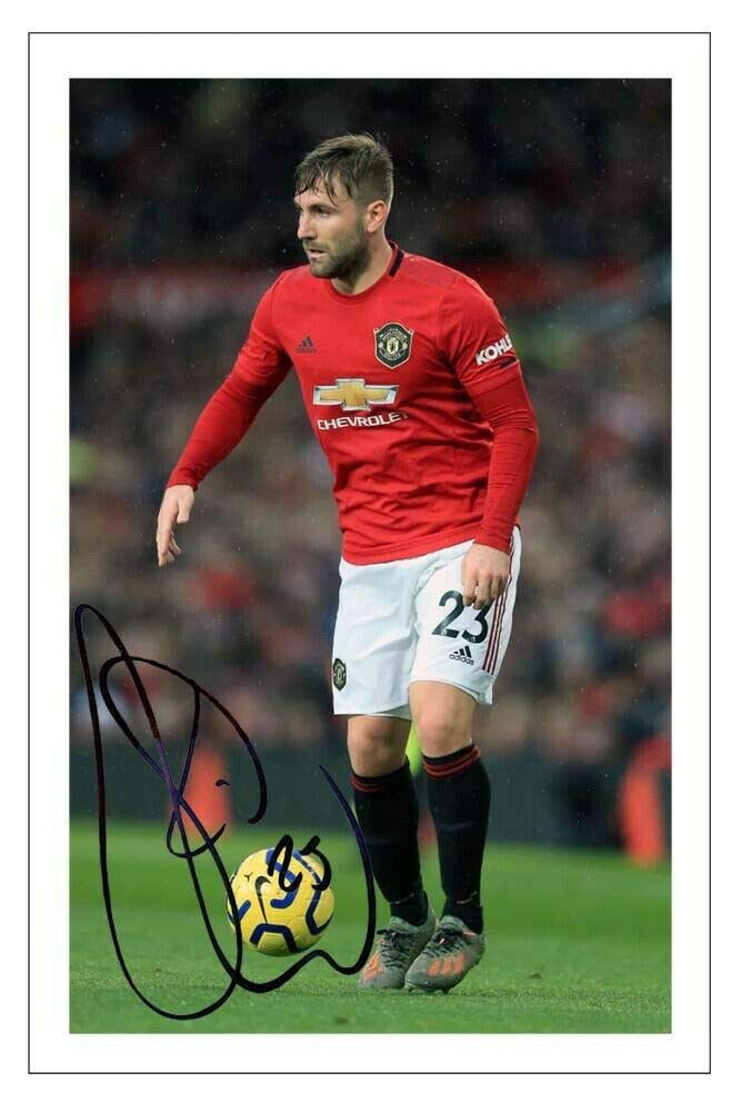 DW Luke Shaw - Manchester United Autograph Signed 6x4 Photo