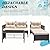 Greesum 3 Piece Patio Furniture Set Outdoor Wicker Rattan Sectional Sofa with Cushions & Coffee Table for Yard, Garden, Porch, Poolside, Light Beige
