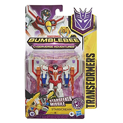 Transformers Bumblebee Cyberverse Adventures Action Attackers Warrior Class Starscream Action Figure, Starseeker Missile Move, 5.4-Inch #TOP1