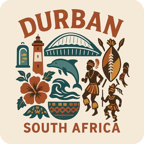 Durban South Africa Souvenir Vinyl Sticker – Destination Travel Keepsake Collectible 3-Inches Wide