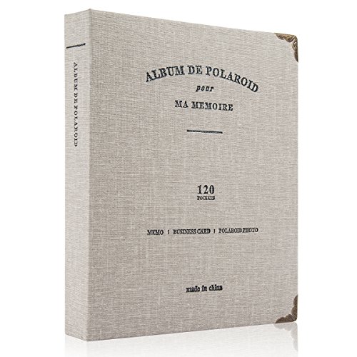 CAIUL 120 Pockets Photo Album Compatible with Fujifilm Instax Mini 12 11 7s 8 8+ 9 25 26 50s 70 90 Film, Polaroid PIC-300 Z2300 Film, Grey