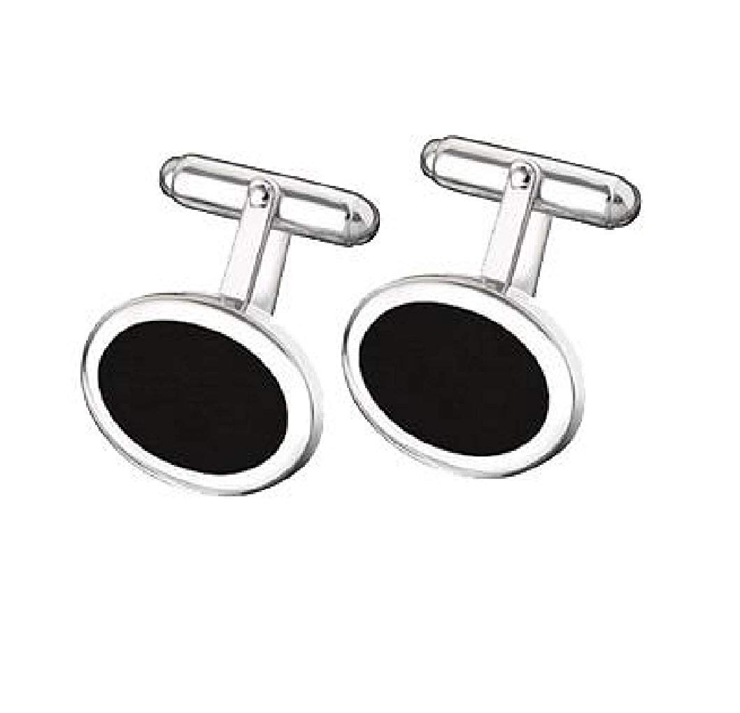 Niue Round Black Silver Formal Shirts Blazer Cuff Links Cufflink Set for Men (B085194PJG) Amazon Price History, Amazon Price Tracker