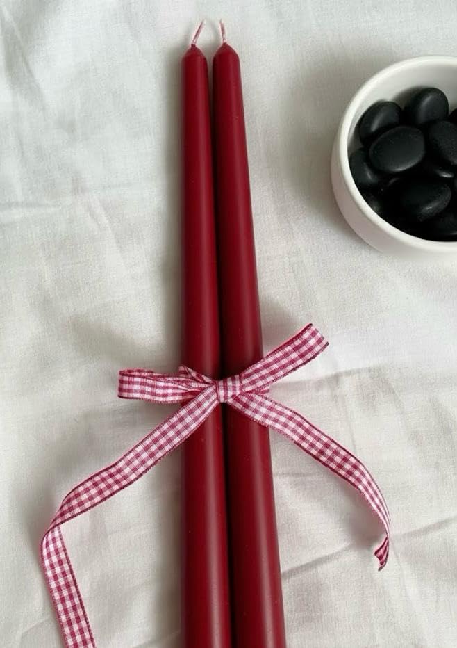 Luxe Collection Premium Burgundy Taper Candles, 10-Inch Table Candles for Holiday Centerpiece Decor, Long Burning Time, Pack of 2, Pack of 4, Pack of 6, Pack of 8 and 12, hancrafted by DIA candles-image-16