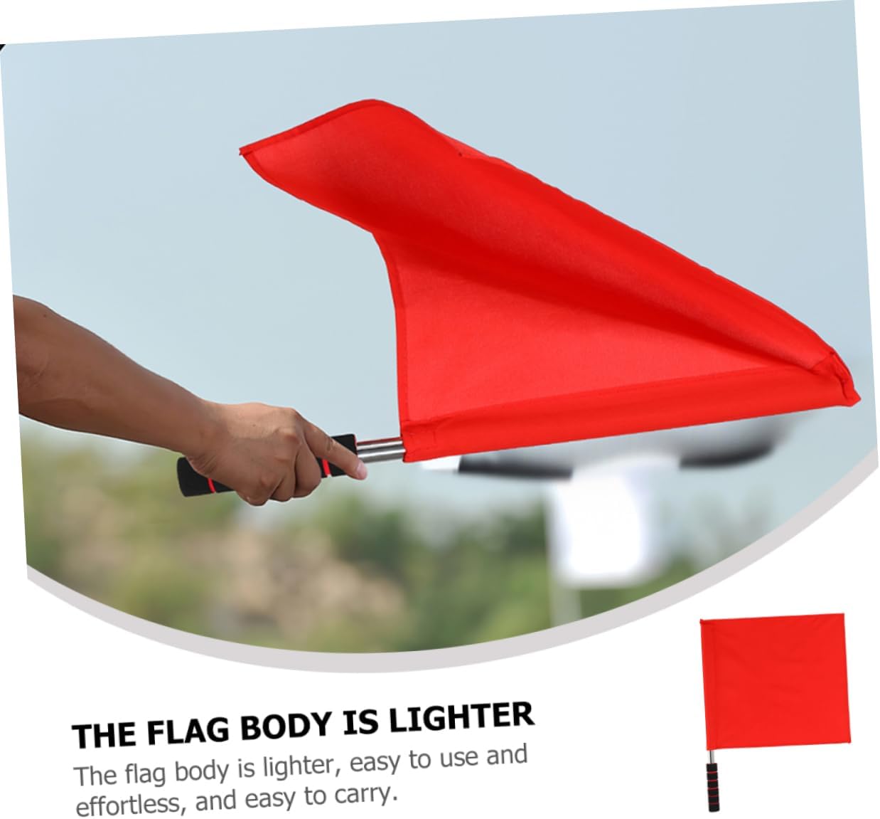Kisangel 3pcs Handheld Signal Flags for Traffic Safety Ergonomic Pole Lightweight Commanding Referee Flags for Sports Bright Colors for Visibility