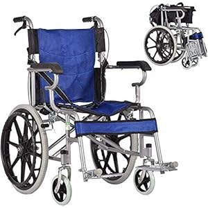 Hyy Yy Rolstoel lichtgewicht aluminium rolstoel, Portable Opvouwbaar Transit Travel Chair, Attendant-Propelled rolstoel…