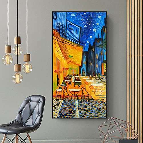 Peinture sur toile nuit étoilée pour habiller un grand mur vide de 180cm