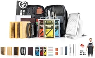 OutdoorMaster Ski Snowboard Tuning and Waxing Kit with Waxing Iron,Universal Wax,Edge Tuner,Brush,Wax Scraper,Ptex,Fixer Screw,Rubber Band (Black, XL-Upgrade)