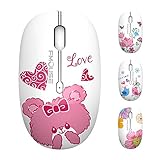 TENMOS M101 Wireless Mouse Cute Silent Computer Mice with USB Receiver, 2.4G Optical Wireless Travel