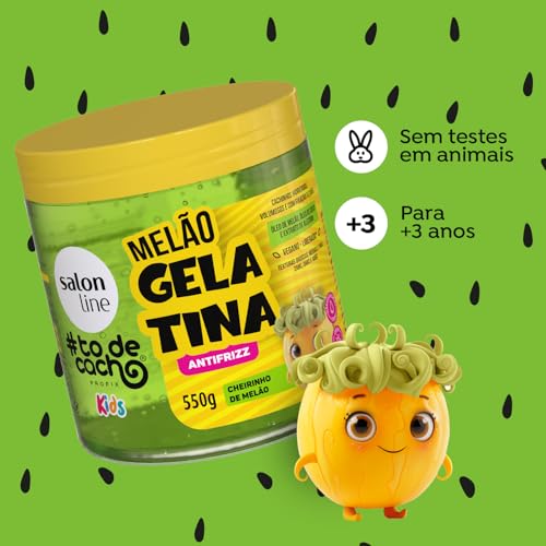 Salon Line, Gelatina Capilar Hidratante, Melão, #todecacho Kids, Vegana - Para Cabelos Ondulados, Ca