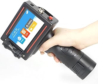 Handheld Inkjet Printer, Portable Handheld Inkjet Machine with 4.3 Inch HD Touch Screen, Importable Fonts and Removable Battery, Support 20 Languages, for Label/Production Date/Barcode/QR Code