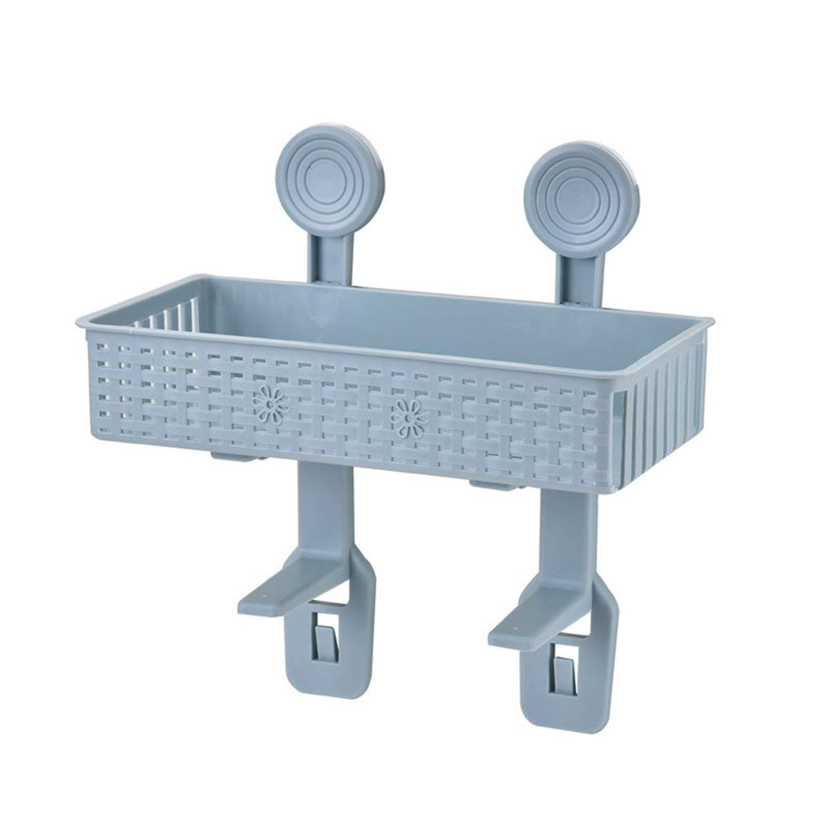 Supporto a ventosa da appendere alla parete mensola da cucina portaoggetti portaoggetti organizer cestino da bagno WC doccia gel shampoo (blu)