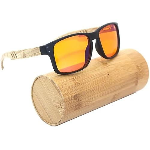 Blue Light Blocking Glasses and Wood Case - UV Protection Sunglasses with Anti-Glare Coating - Ideal for Computer Work, Gaming, and Night Driving - Reduce Eye Strain and Improve Sleep for Adults