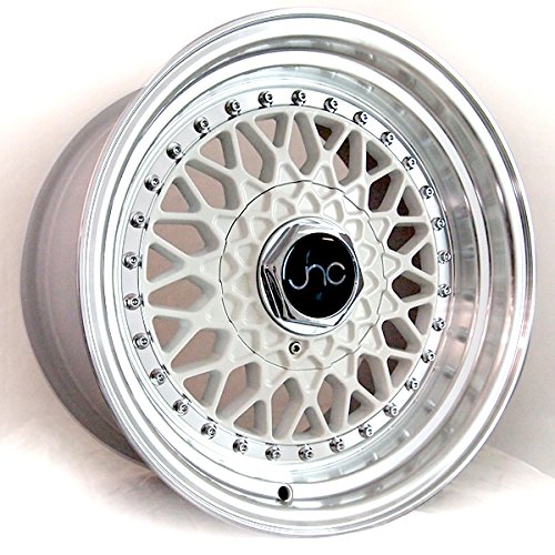 JNC004, 17x8.5, 4x100/4x114.3, White / Machined Lip, et15