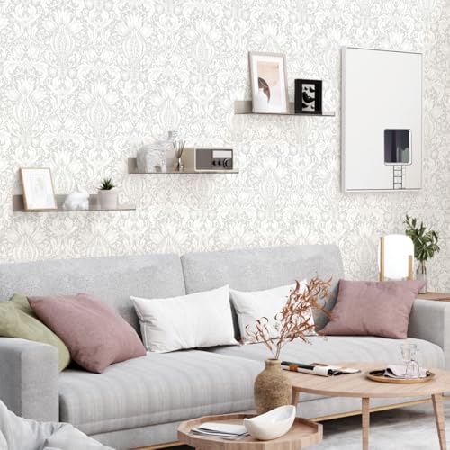 Livebor Floral Wallpaper Peel and Stick Wallpaper Boho Contact Paper 15.7inch x 118.1inch Modern Floral Wallpaper Boho Leaf Wallpaper Self Adhesive Wallpaper for Bathroom Flower Wallpaper Vinyl - Thumbnail 2