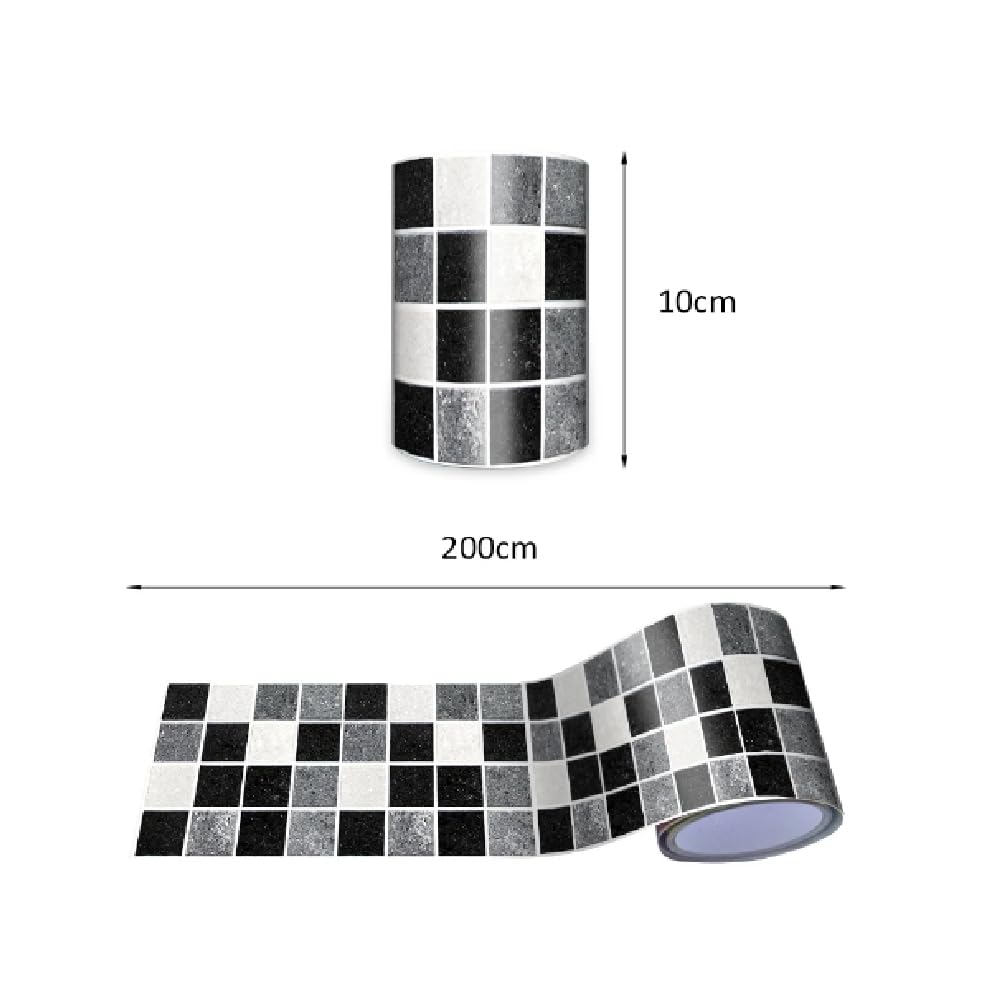 neukids Peel and Stick Black Wall Border, DIY Mosaics Skirting Border - Image 4