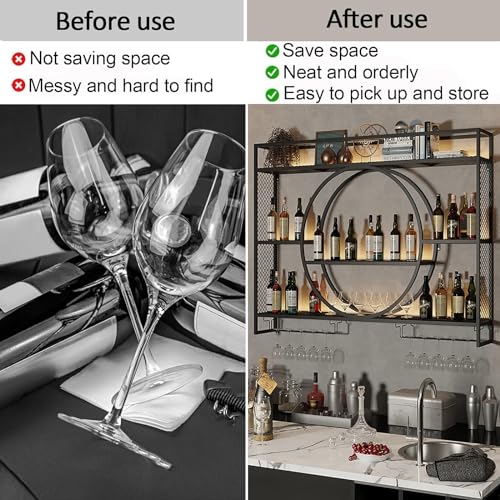 Étagère de présentation pour bouteilles d'alcool en fer forgé - 6