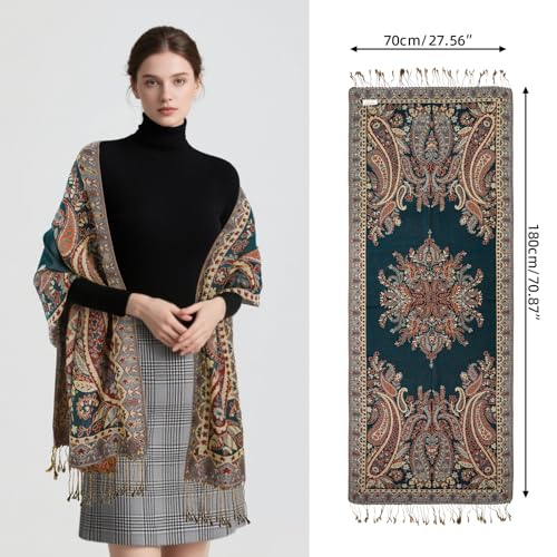 Fall Pashmina Shawl Wraps for Women Evening Dresses Elegant Soft Rave Scarf Festival Reversible Men Scarves2