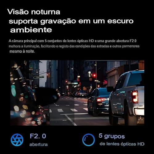 DDPAI Mini Pro Dash Cam, Câmera Veicular 1296P com Wi-Fi, Ângulo de 140° e Visão Noturna, Gravação d