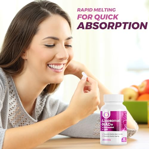Pure NAD + Trans-Resveratrol + TMG | 2000mg | 3-in-1 Advanced Formula | NAD Resveratrol TMG Supplement | Boost NAD+ | Immune & Energy Support, Skin & Overall Health | 60 Capsules