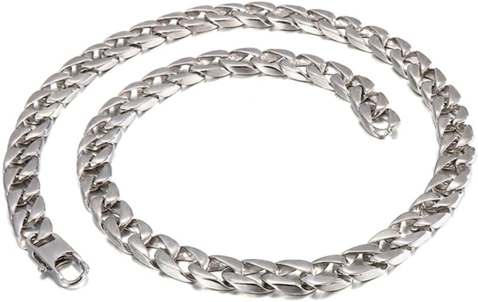 Qiaonitu 11MM Punk Rock Men Women Curb Cuban Necklace Hiphop Gold Silver 316L Stainless Steel Bike Biker Chain Necklace Jewelry