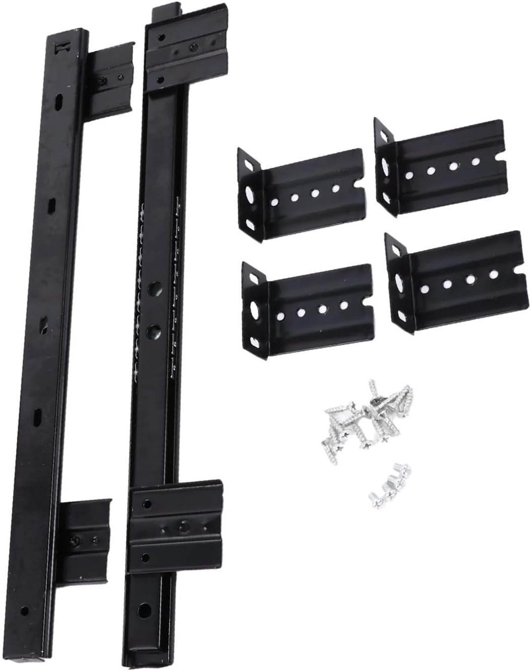 Guide Keyboard Tray Installation Bearing Desk Slide Suite Side Mount Track Drawer Rail Cold Rolled Steel Mechanism(Black)