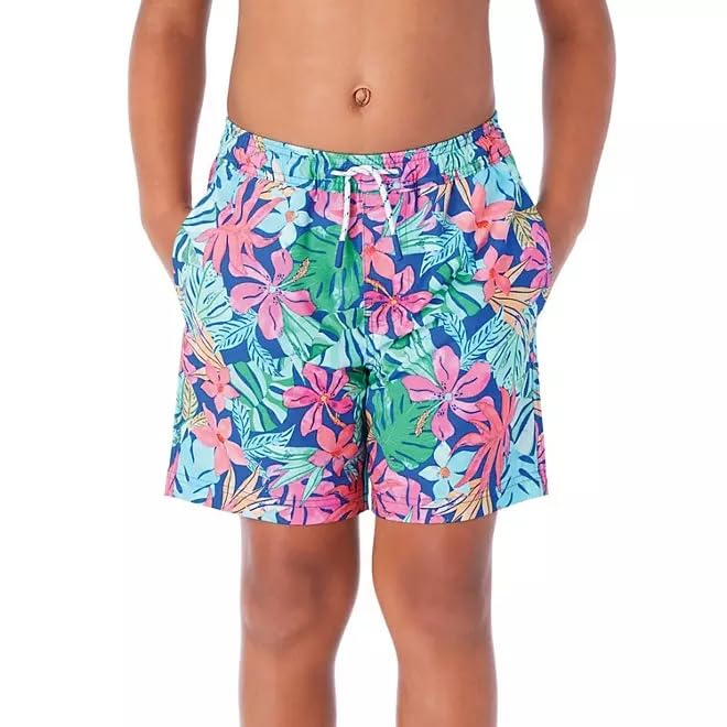 Multi-Color Flower Boys Resort Swim Trunk UPF 50 (Size 2T)