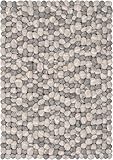 myfelt Ernie Filzkugelteppich — 90x130cm, rechteckig — Steinoptik hell