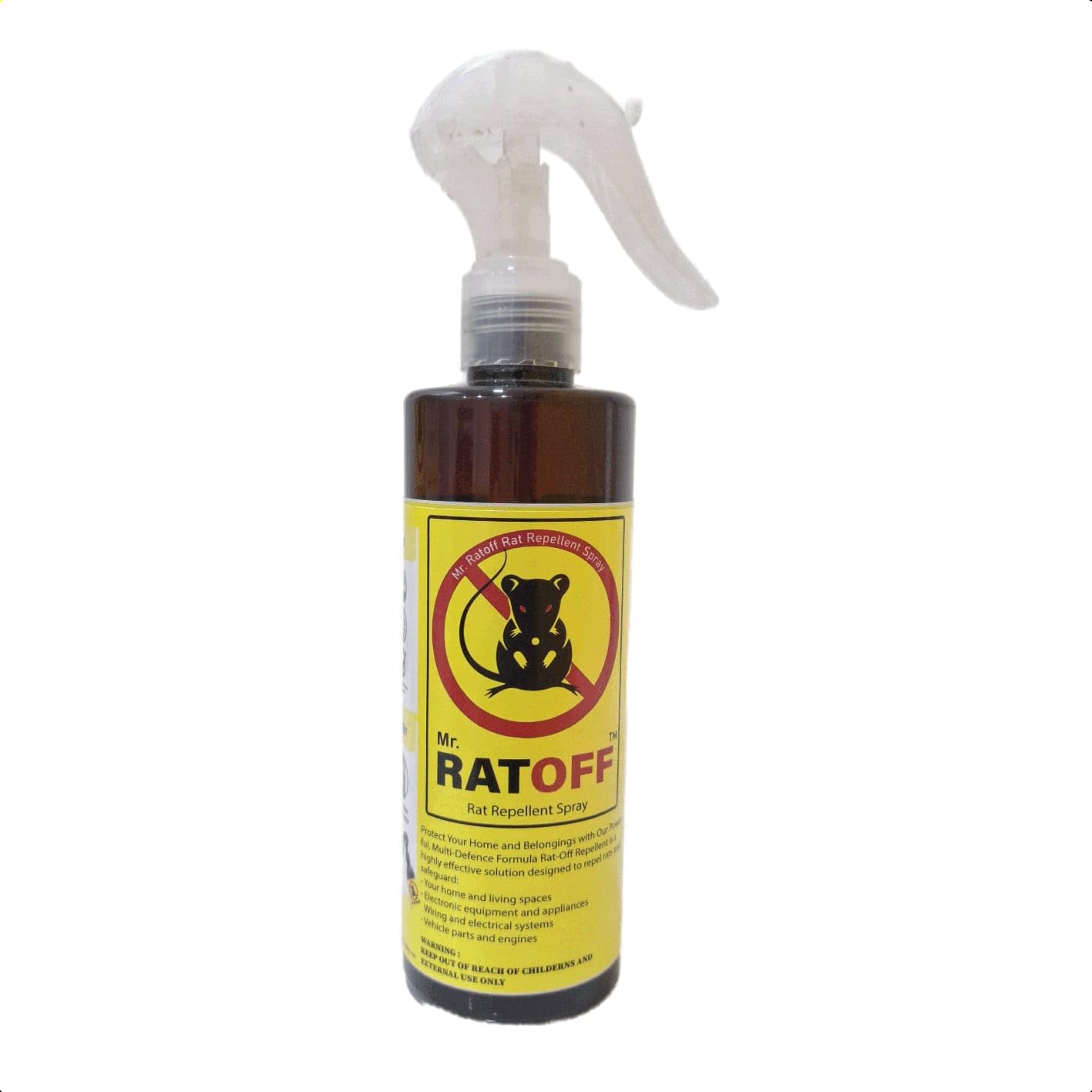 MR.RATOFF Rat Repellent 200 ML Spray Must buy product, Fast-Acting & Easy to Use for Cars,Warehouse,Works Indoors & Outdoors, Leak Free Easy to Spray Nozzle, Natural Ingredients1st time in India.-image-11