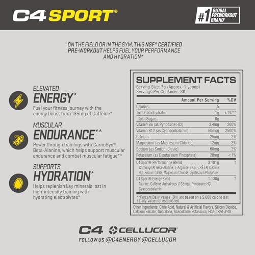 Cellucor 104599 C4 Sport Pre Workout Powder Fruit Punch thumb #1