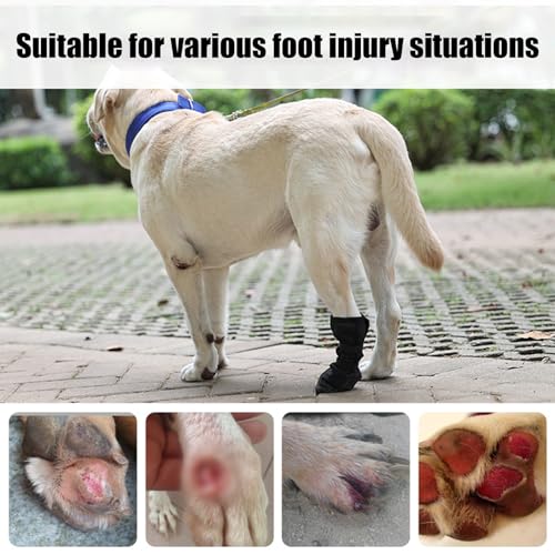Dog Paw Wound Cover - Pet Waterproof Foot Covers | Claw Shoe Covers | Adjustable Dog Boots for Injured Paws | Breathable Four-Legged Claw Shoe Covers | Non-Slip Dog Injury Protection C