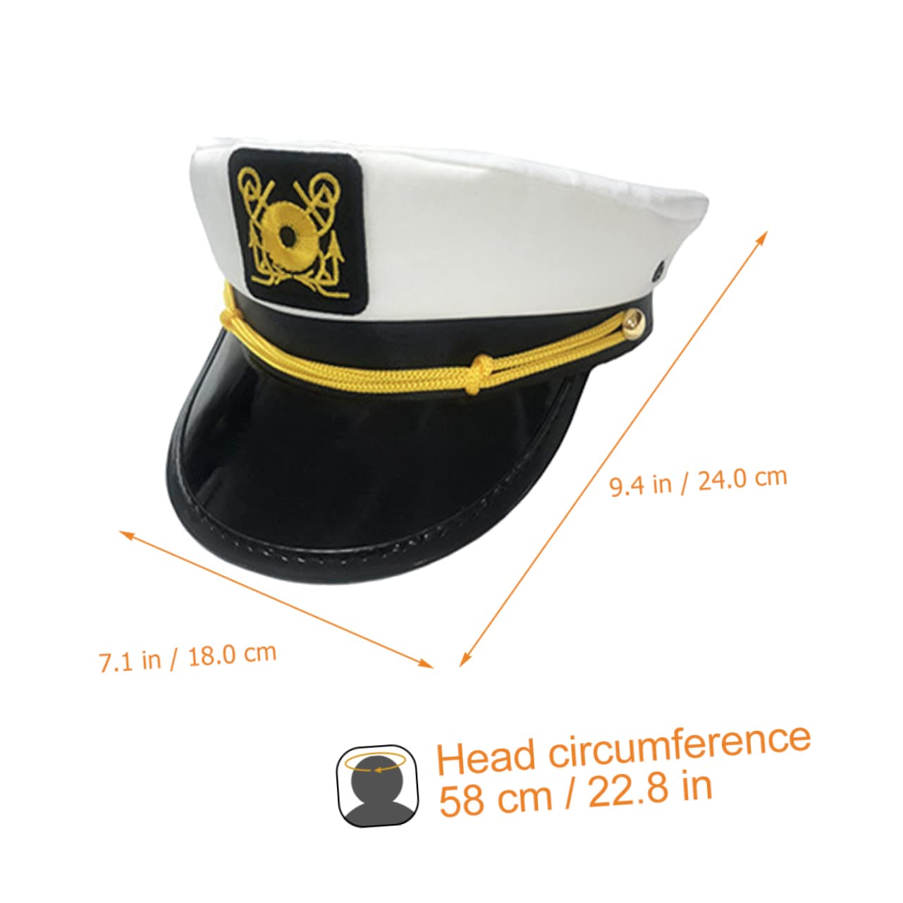 SHERCHPRY 4pezzi Cappello Da Marinaio Unisex Con Visiera Curva Per Costume Nautico Accessorio Per Halloween e Mascherate Protezione Solare e Stile Elegante Con Ricamo