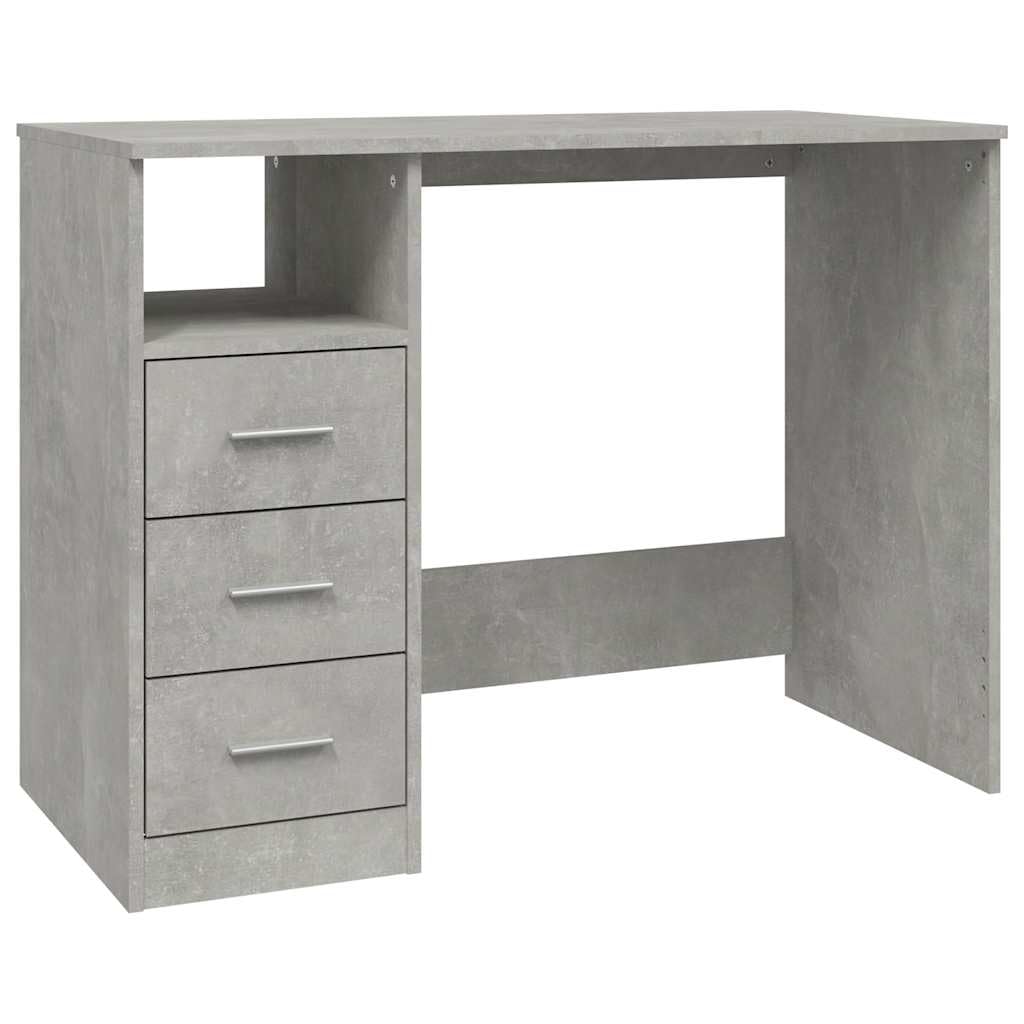 Scrivania con Cassetti Grigio Cemento Porta PC 102x50x76 cm | Mobile salvaspazio ideale per lo studio e la camera da letto, per organizzare documenti e accessori da ufficio.
