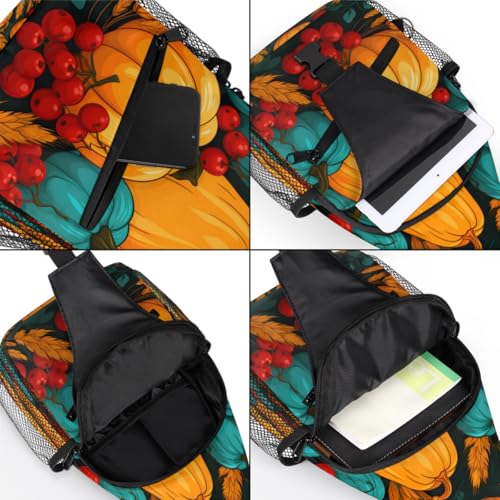 Mochila tipo bandolera azul para viaje y senderismo miniatura 5