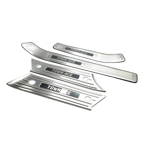For トヨタ タウンエースバン S403系 S403M/S413M用 サイドステップガード スカッフプレート ドアモール サイドモール ドアガードシール スカッフプロテクトシート シルバー ヘアライン仕上げ 傷防止 汚れ防止 両面テープ付き 簡単装着