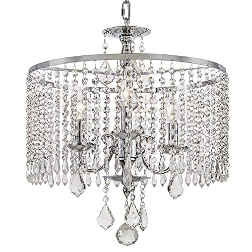 Black Friday Sale 2022 Home Decorators Collection 3 Light Polished Chrome Chandelier with K9 Crystal Dangles Model 1001789669