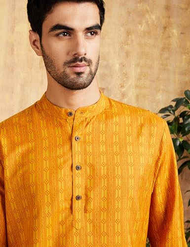 Image of Amazon Brand - Symbol Men Festive Printed Long Kurta (Regular Fit)