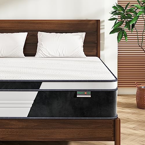 PurrJoys Firm Queen Mattress, 10 Inch Hybrid Queen Size