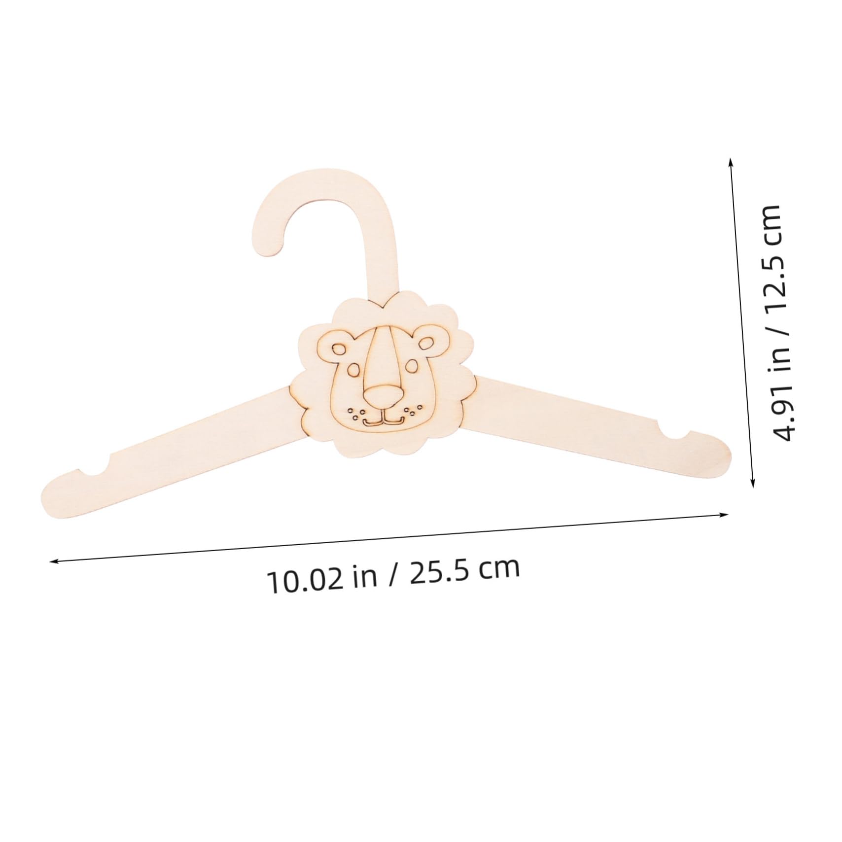 VILLFUL DIY Decorative Wooden Lion Hangers 5pcs Baby Room Decor Nursery Decor Non Slip Coat Hangers for Boys and Girls