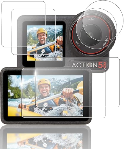 sanwatrade ガラスフィルム DJI用 Osmo Action 5 Pro 専用 液晶 保護 硬度9H メインモニター用 + サブモニター用 +レンズ用 【 3x2枚 】セット