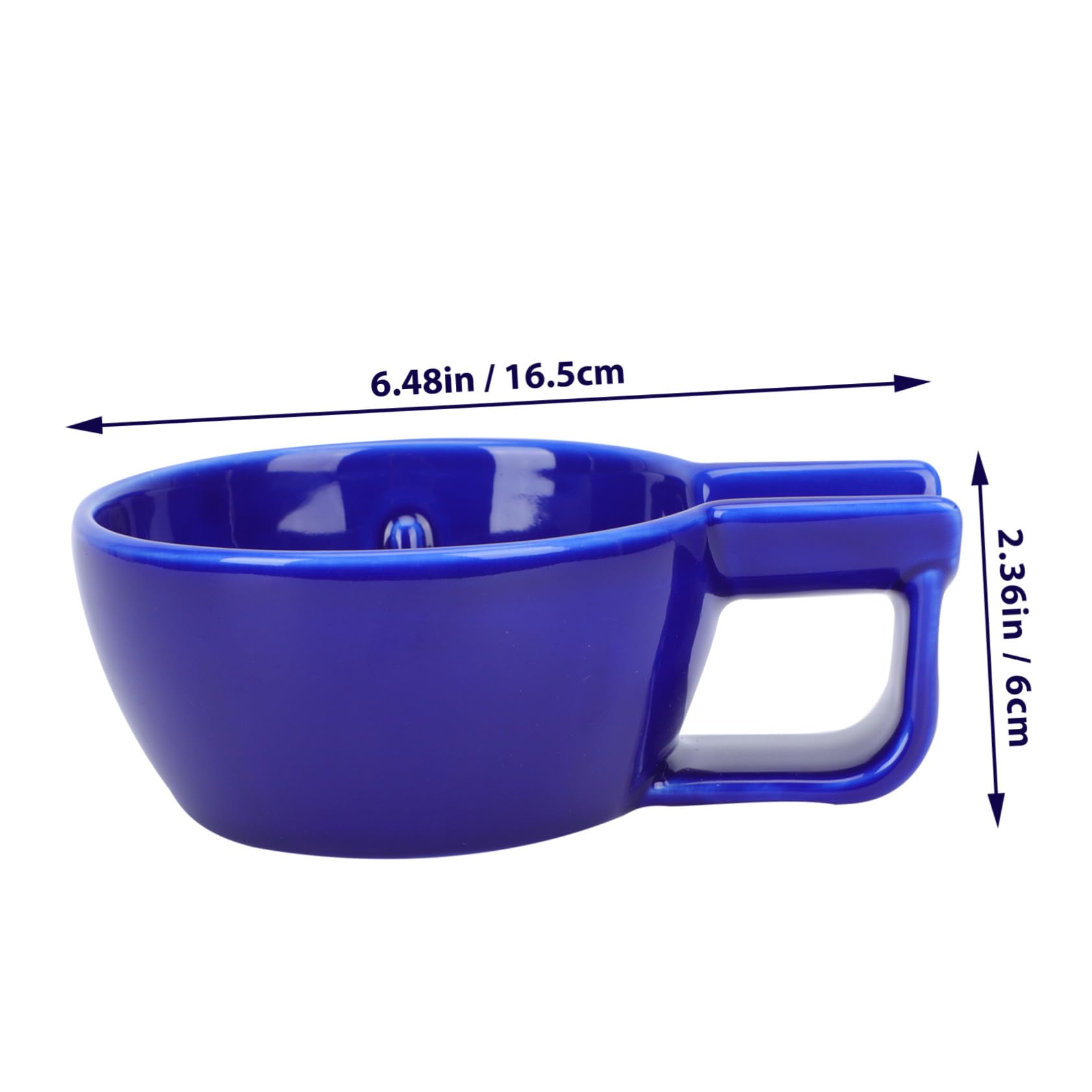 Ciotola da Barba in Ceramica Blu con Liscio e Bocca Larga Ciotola per Sapone da Rasatura Maschile Accessorio Pratico e Resistente per Uso Quotidiano