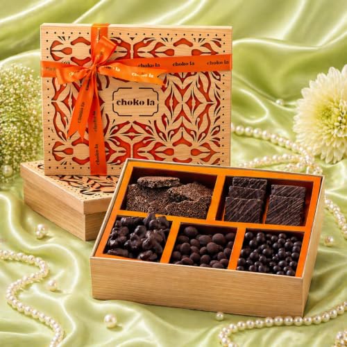 Image of Chokola Regalia Chocolate Gift Hamper | Assorted Milk & Dark Chocolate Dragees and Chocolates | Premium Chocolate Gift Box For Valentine & Festivals