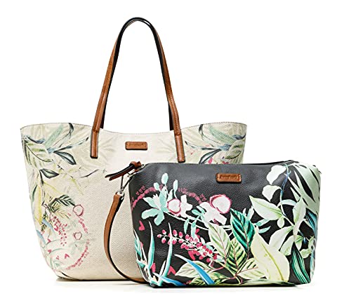 Desigual Fabric Shopping Bag, Donna, Bianco, U