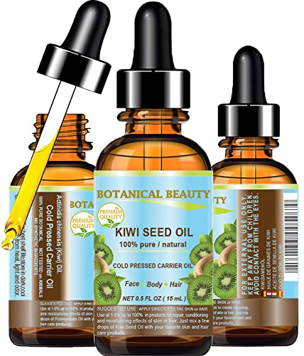 Chateau Cosmetics Botanical Beauty Kiwi Seed Oil. 100% Pure/Natural/Undiluted/Virgin Cold Pressed Carrier Oil. 0.5 Fl.oz.- 15 Ml #TOP6
