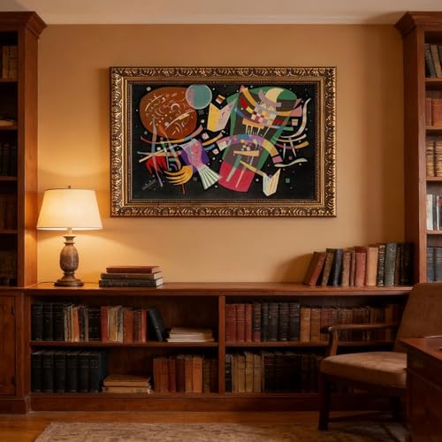 Toile Kandinsky Composition X cadre suspendu pour decorer un mur vide sans percer - 5