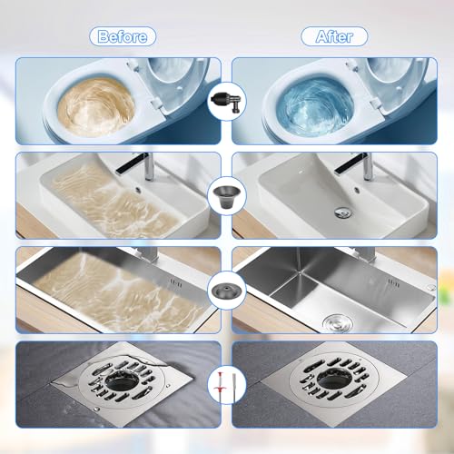 Image of Toilet Plunger Drain Clog Remover Set,High Pressure Drain Unclogger - Air Plunger with Real -Time Barometer,for Toilets, Bathroom Floor, Kitchen Clogged, Drain Sinks and Plumbing Clogs